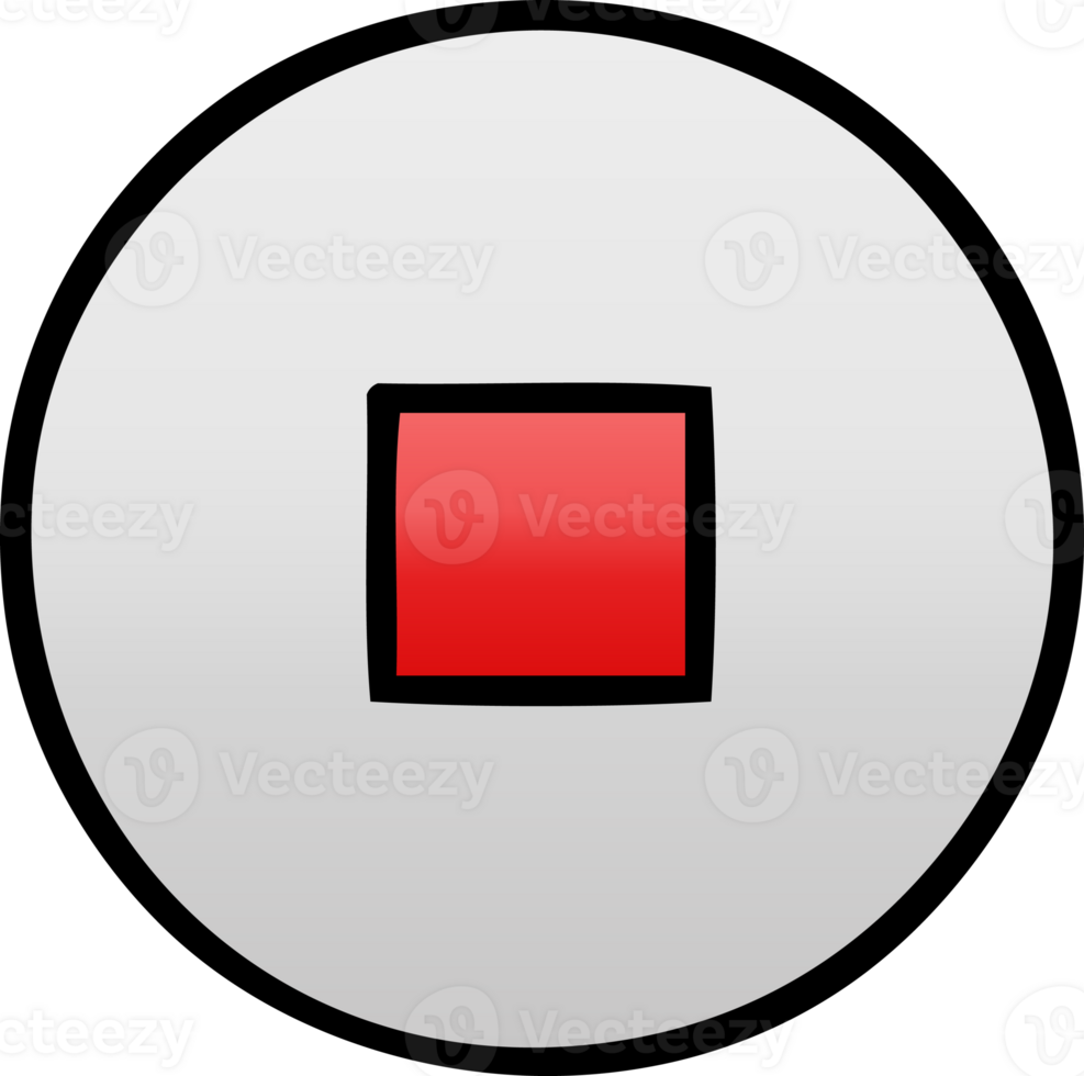 gradient shaded cartoon of a stop button png