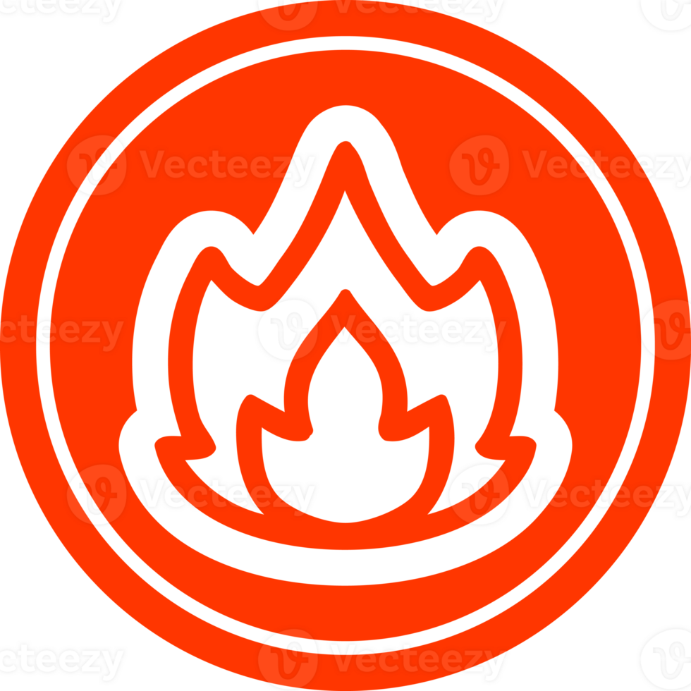 simple flame circular icon symbol png