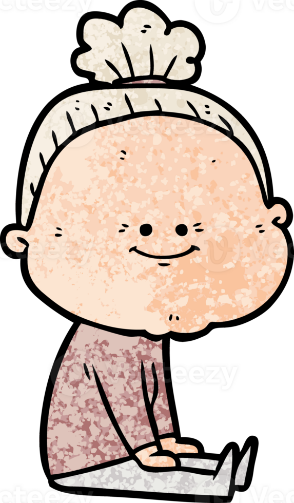 cartoon happy old woman png