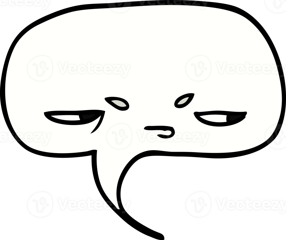 cartoon doodle speech bubble with face png