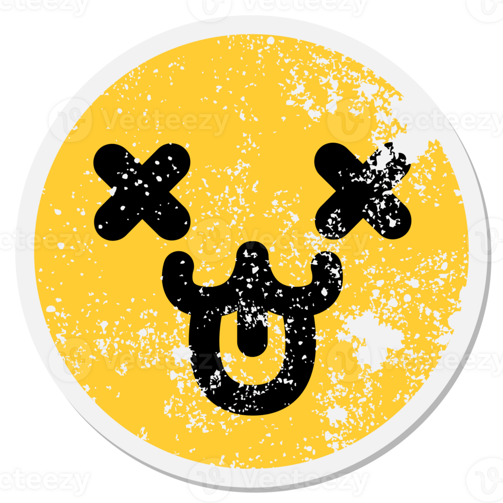 cute happy animal dead face circular sticker png