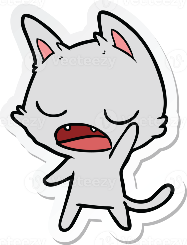 sticker of a talking cat cartoon png