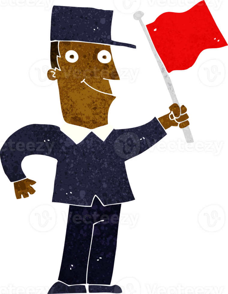 cartoon man waving flag png