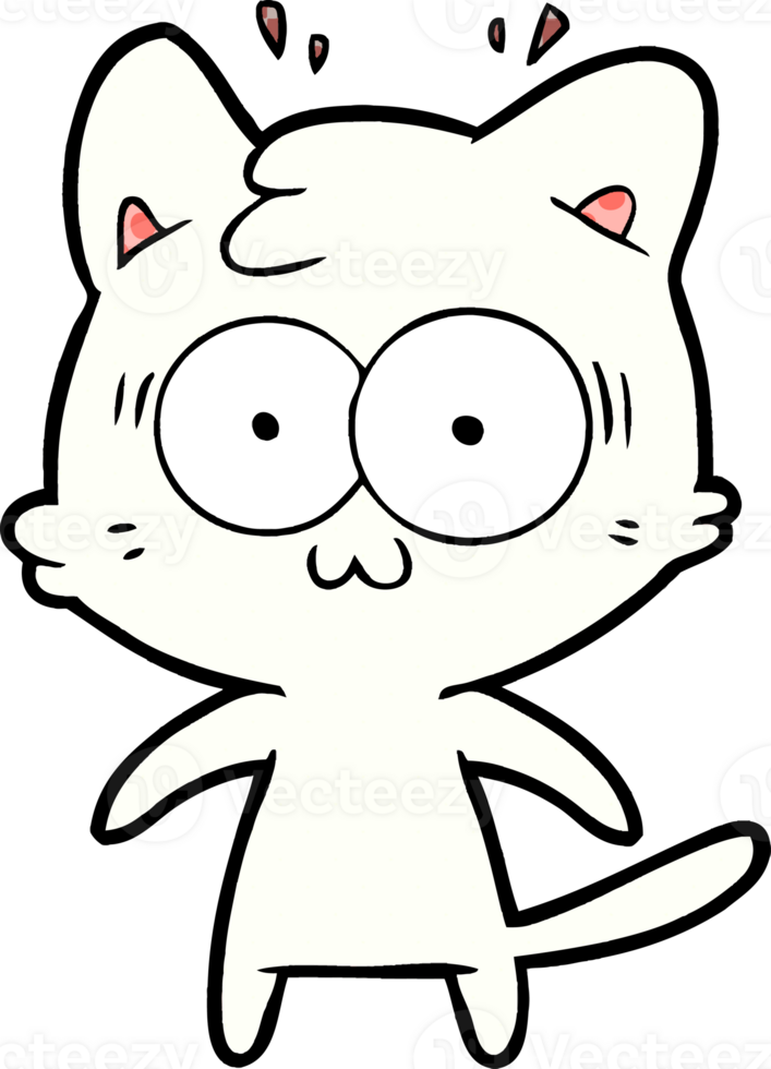 cartoon surprised cat png