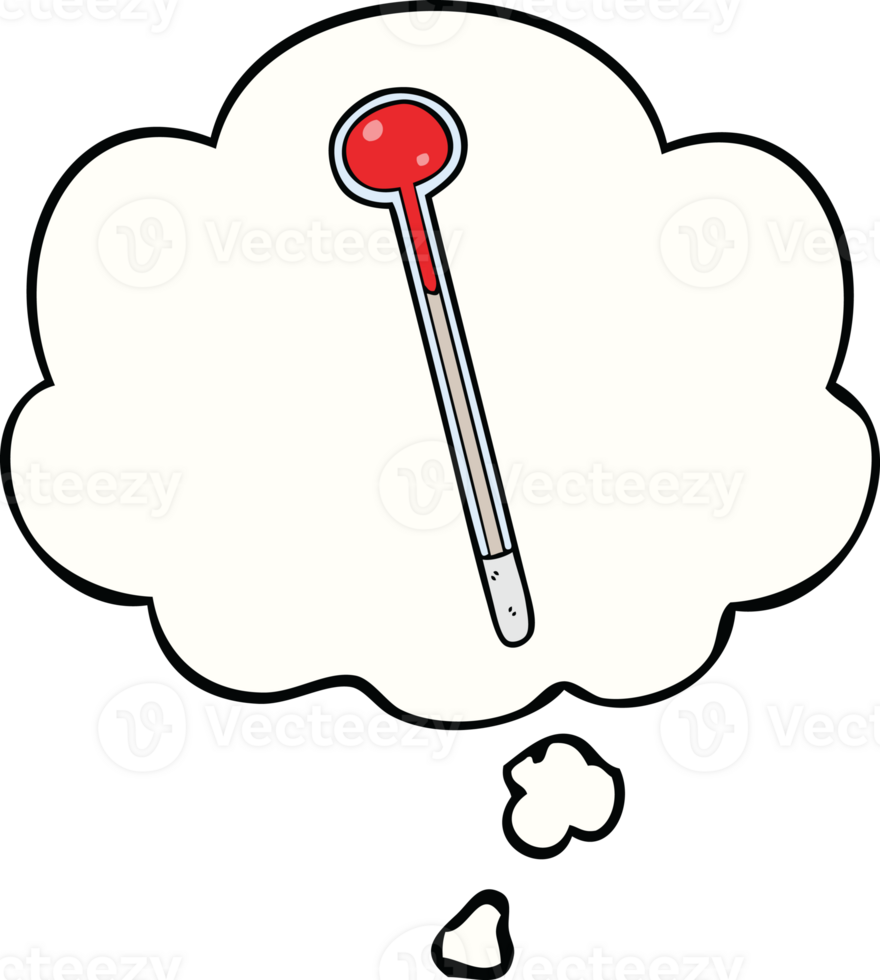 tecknad serie termometer med trodde bubbla png