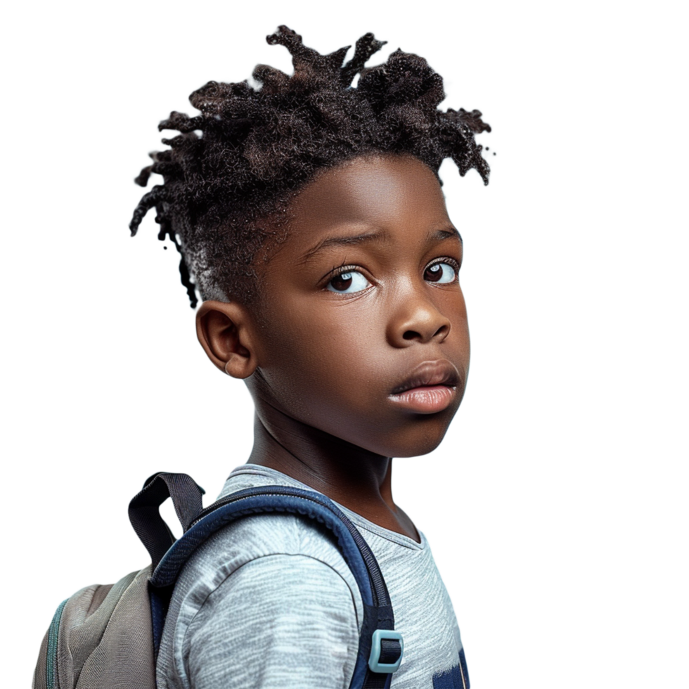 School child portrait isolated, Ai png