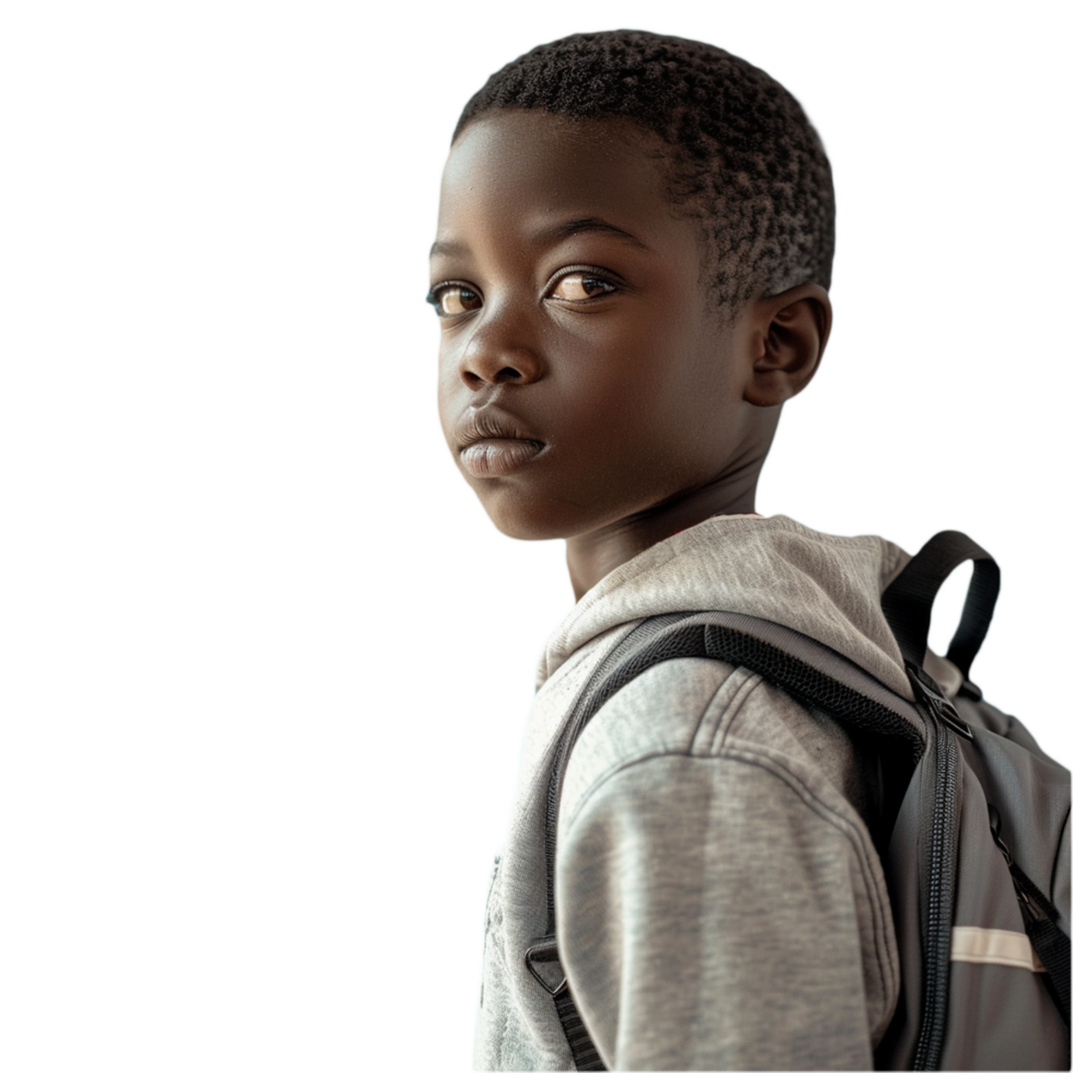 School child portrait isolated, Ai png
