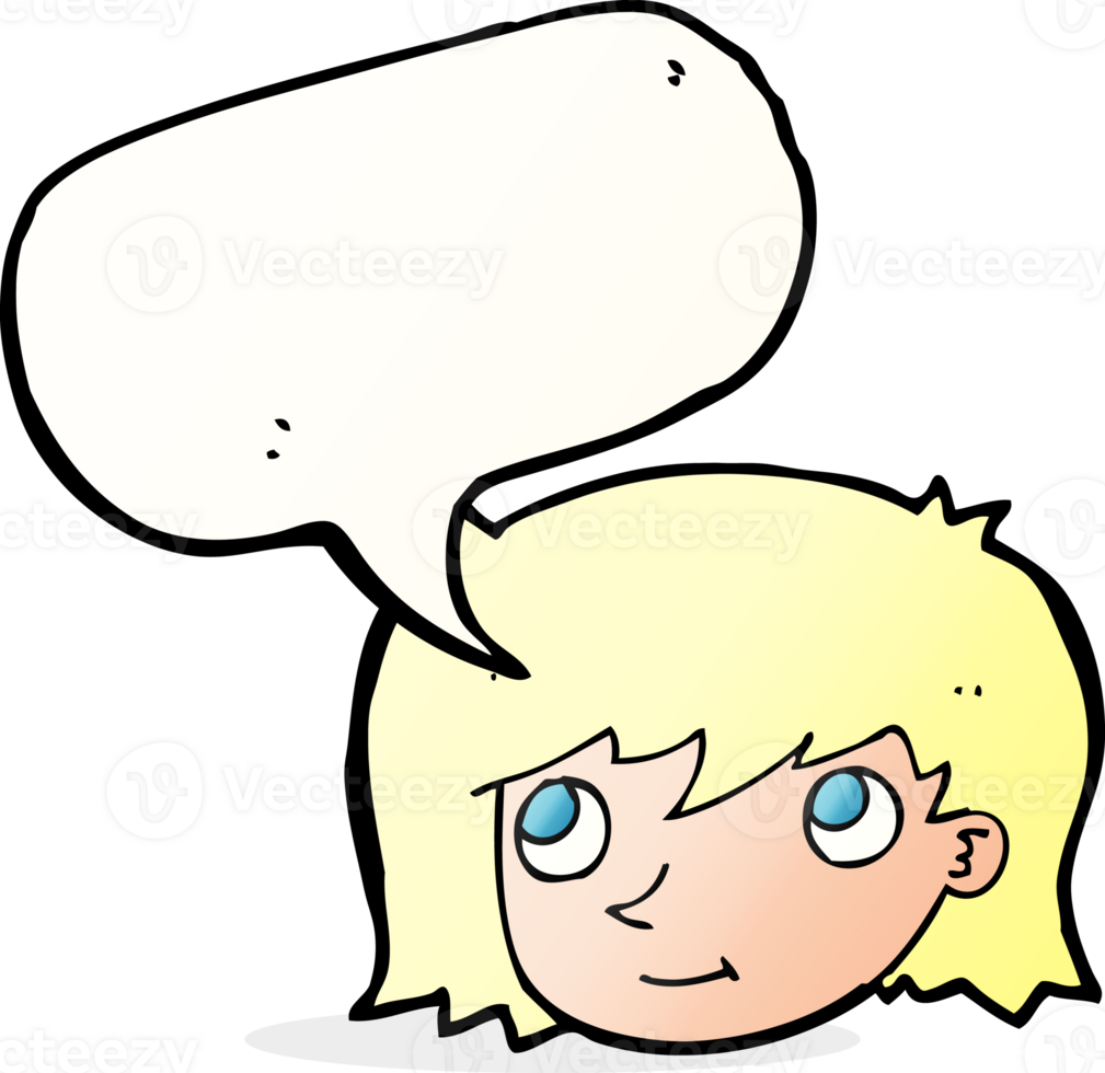 cartoon female face with speech bubble png