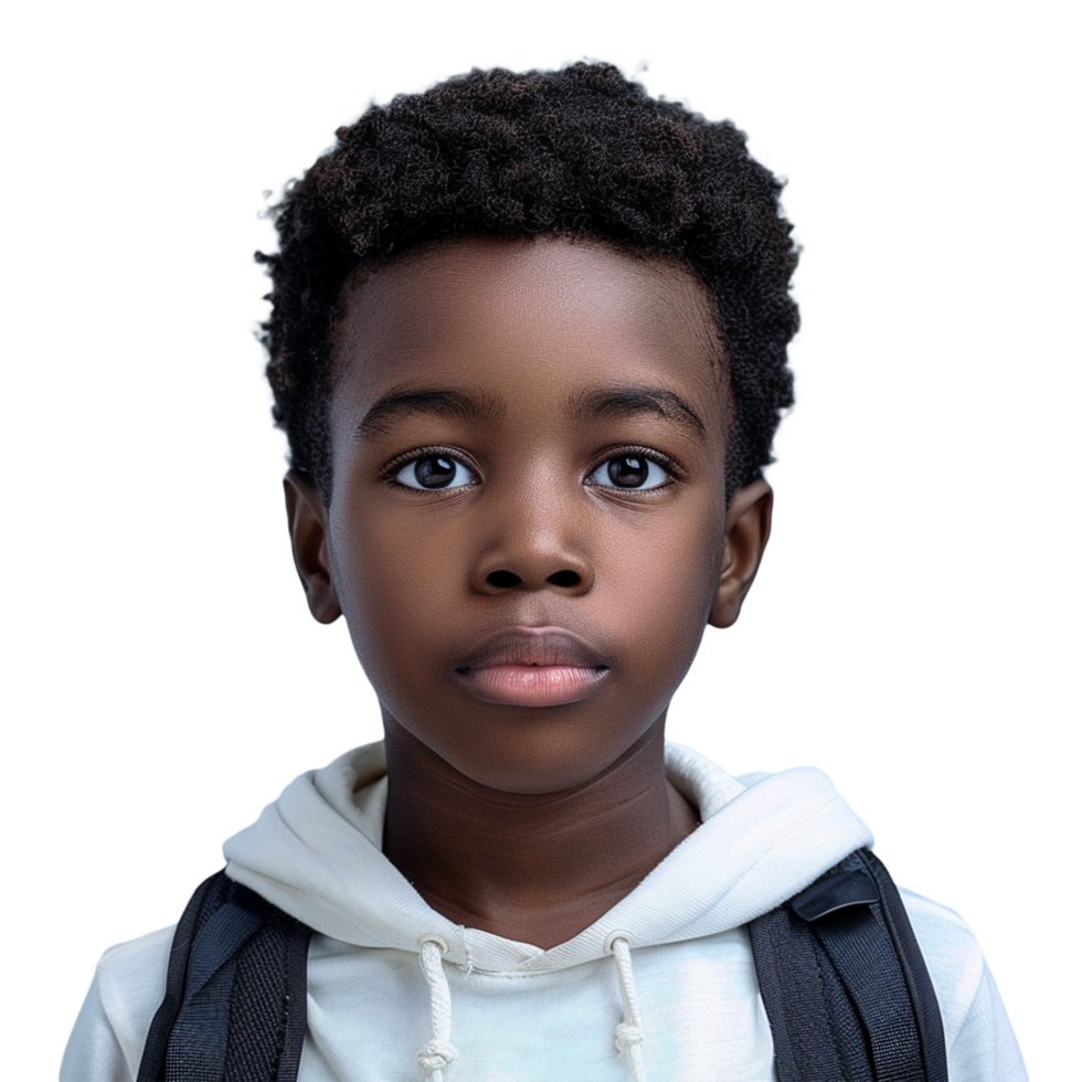 School child portrait isolated, Ai png