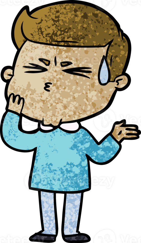 cartoon man sweating png
