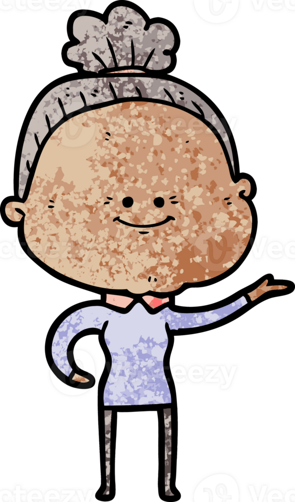 cartoon happy old woman png