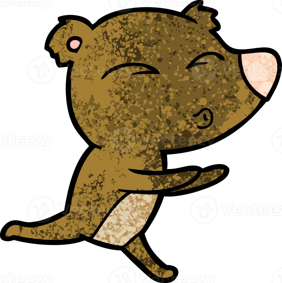cartoon running bear png