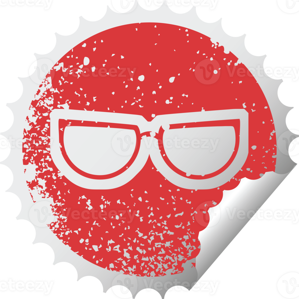spectacles graphic distressed sticker illustration Icon png