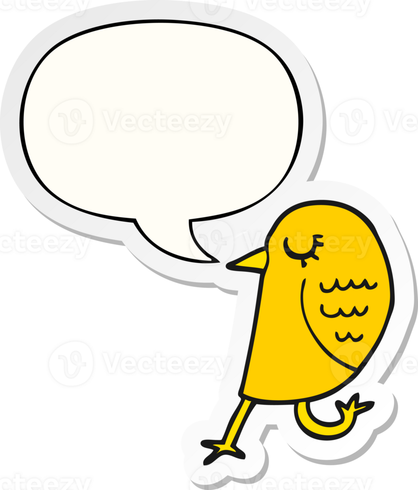 cartoon bird with speech bubble sticker png
