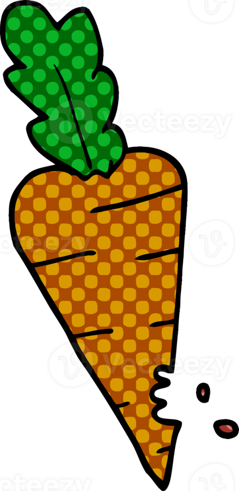 cartoon doodle carrot with bite marks png