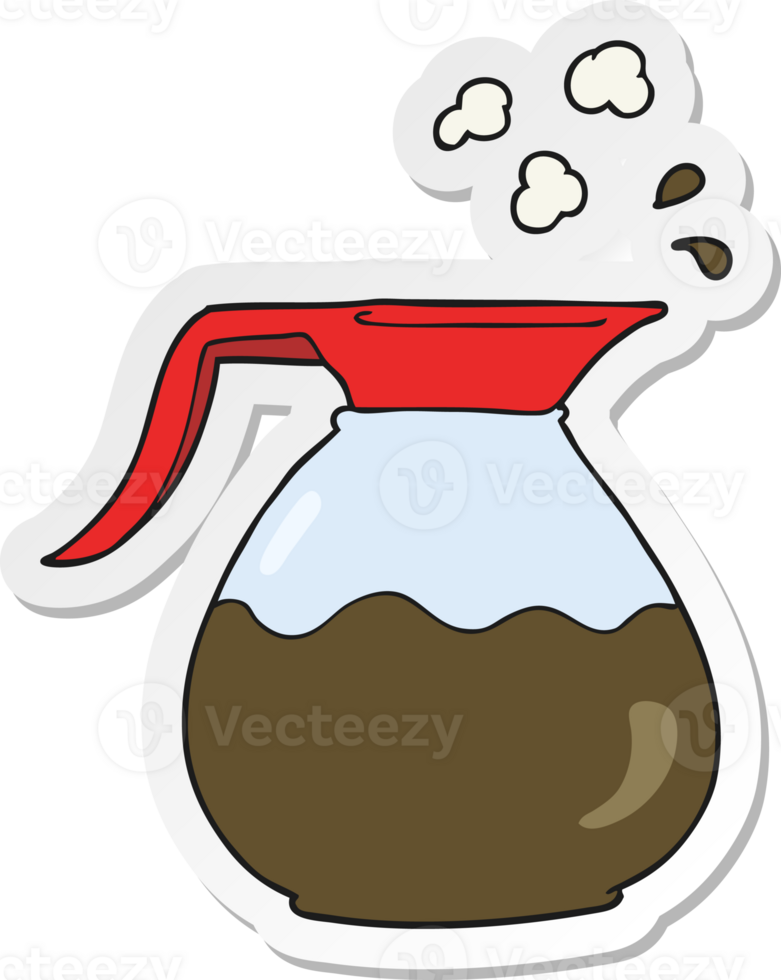 sticker of a cartoon coffee jug png