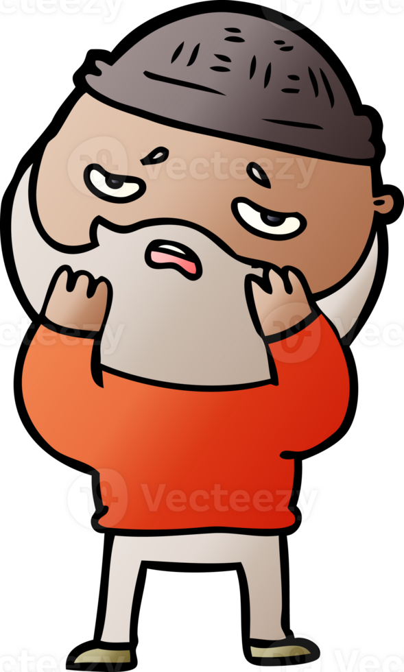 cartoon worried man with beard png