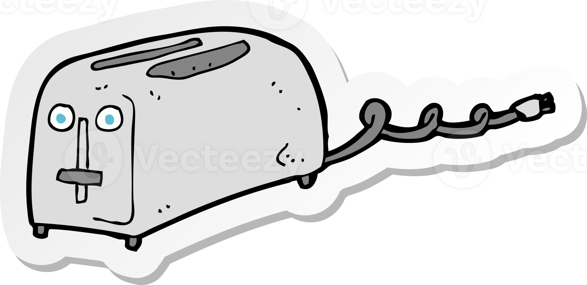 sticker of a cartoon toaster png