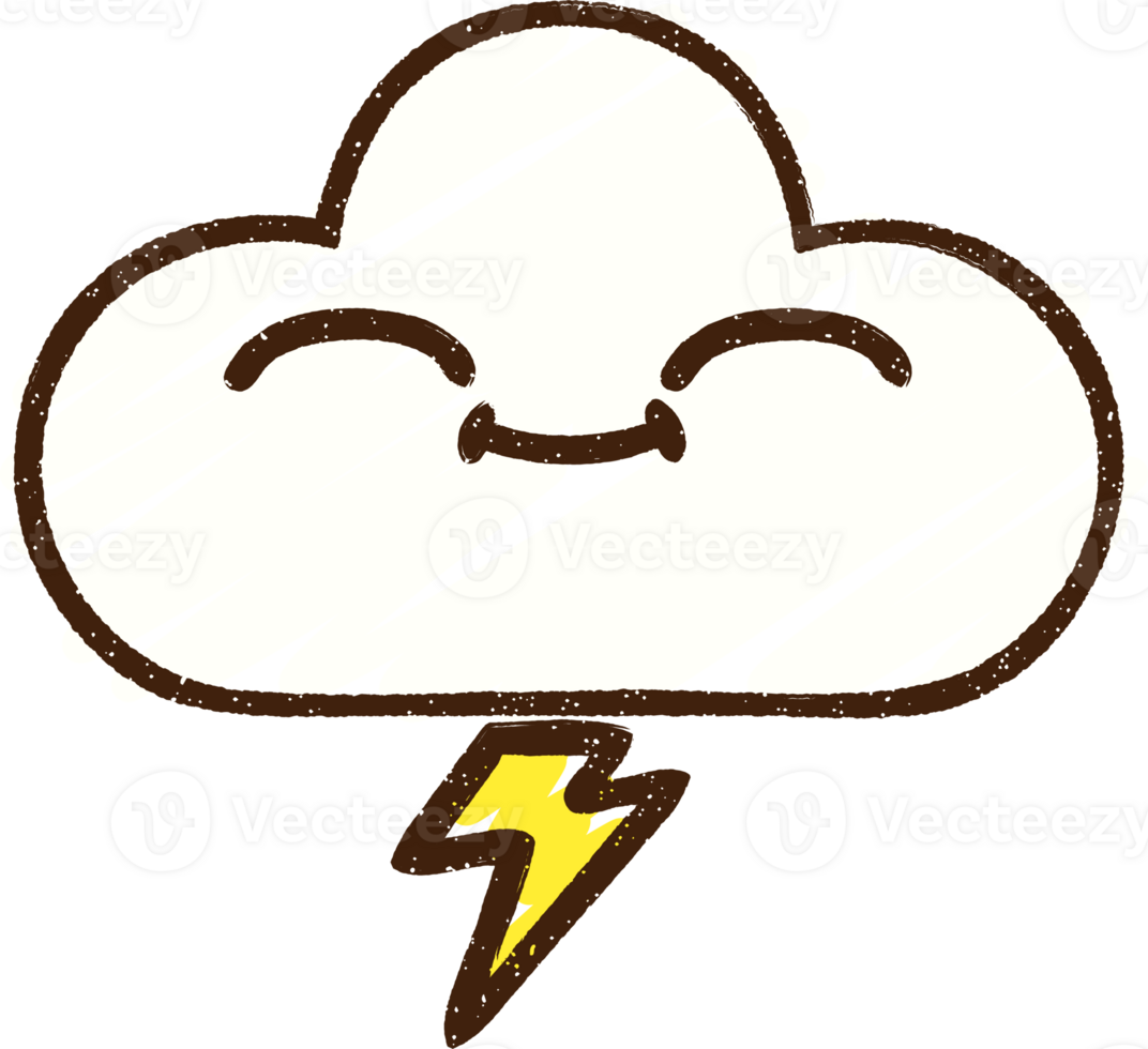 Thunder Cloud Chalk Drawing png