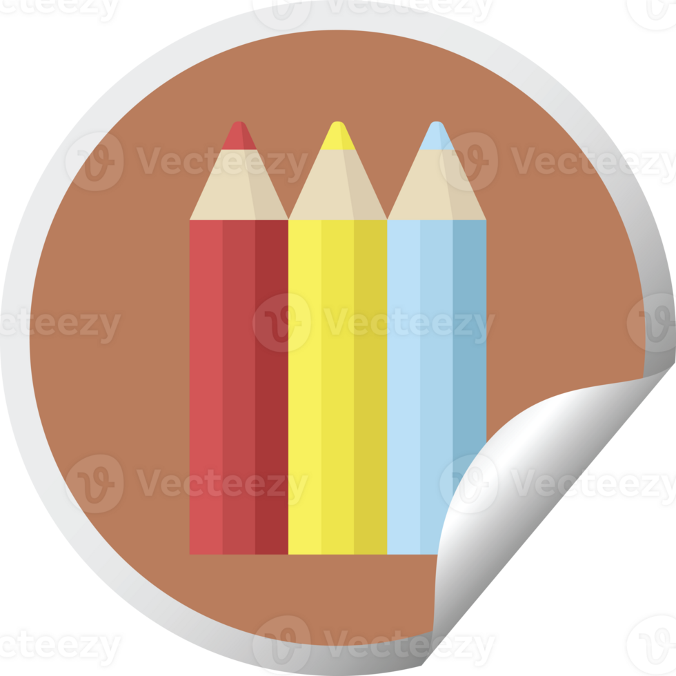 color pencils graphic   illustration circular sticker png