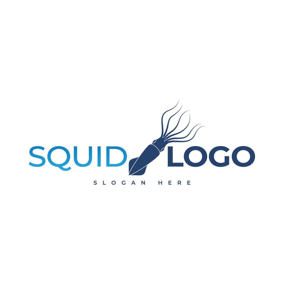 Squid logo template.isolated squid on white background vector