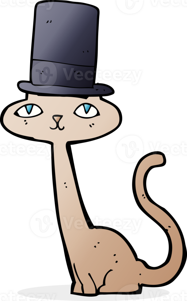 cartoon cat wearing top hat png