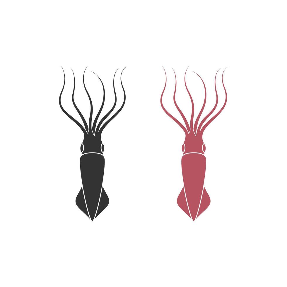 Illustration icon squid on white background vector