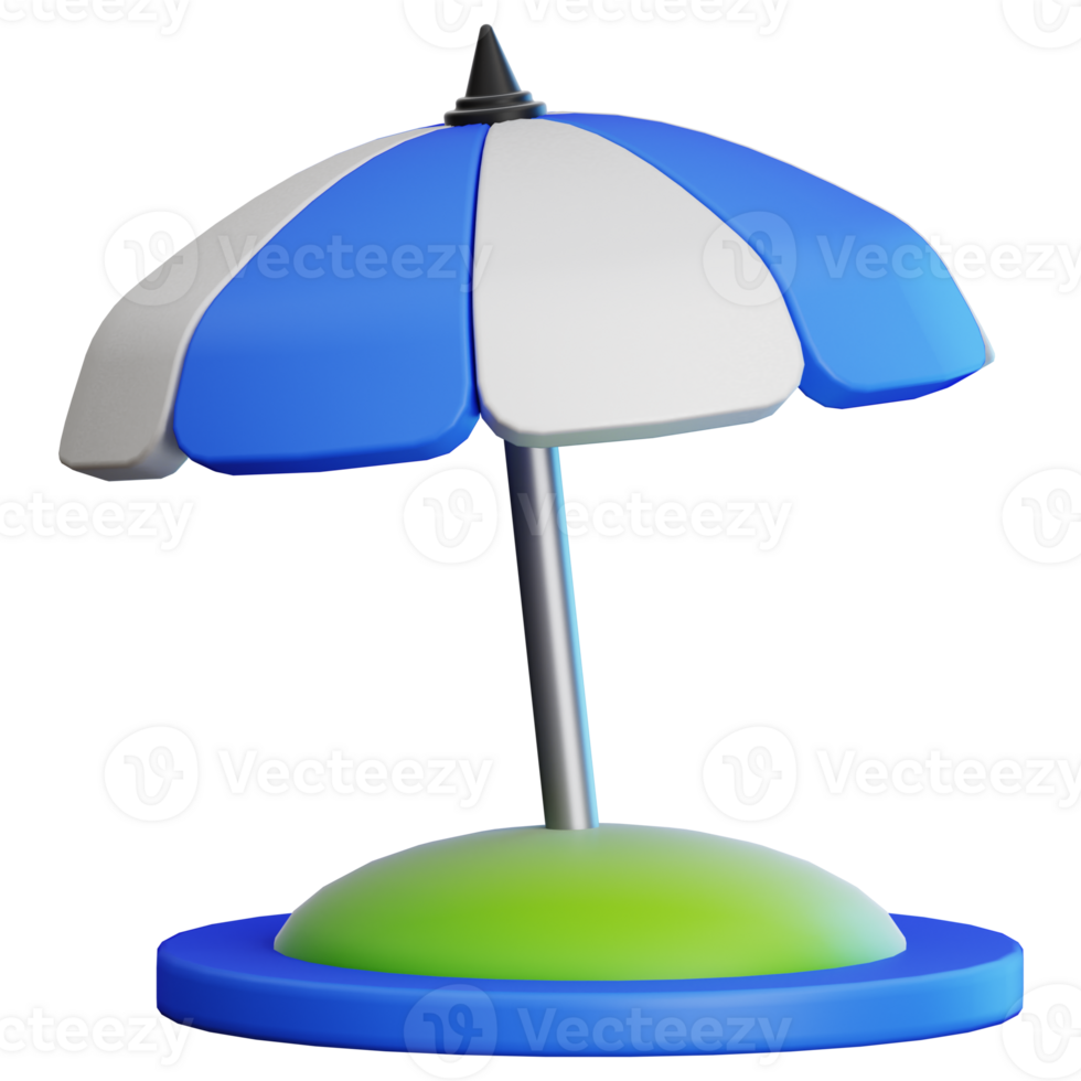 Beach Umbrella 3d illustration for web, app, infographic, etc png