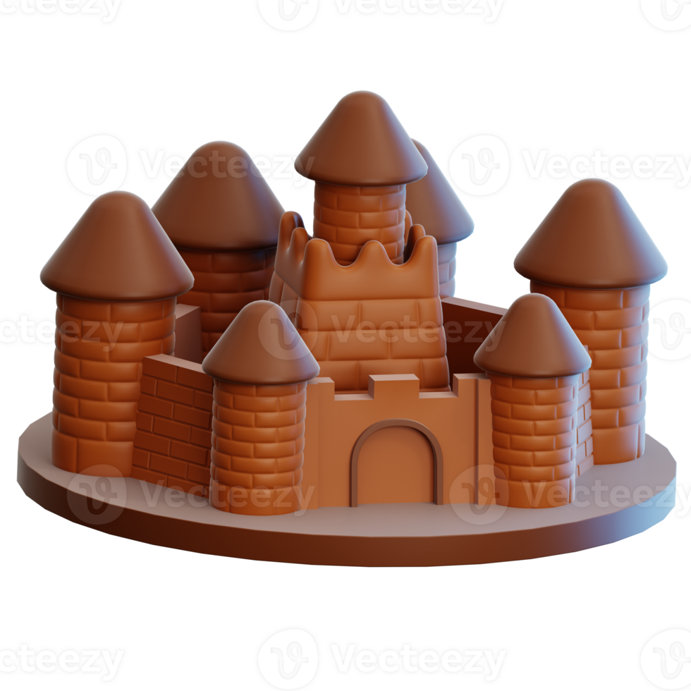 Sandcastle 3d illustration for web, app, infographic, etc png