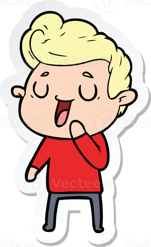 sticker of a happy cartoon man png
