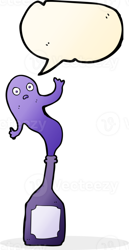 cartoon ghost in bottle with speech bubble png