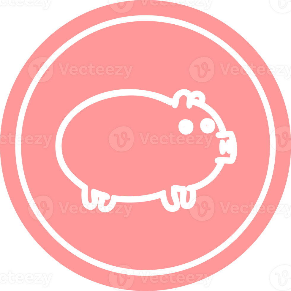 fat pig circular icon symbol png