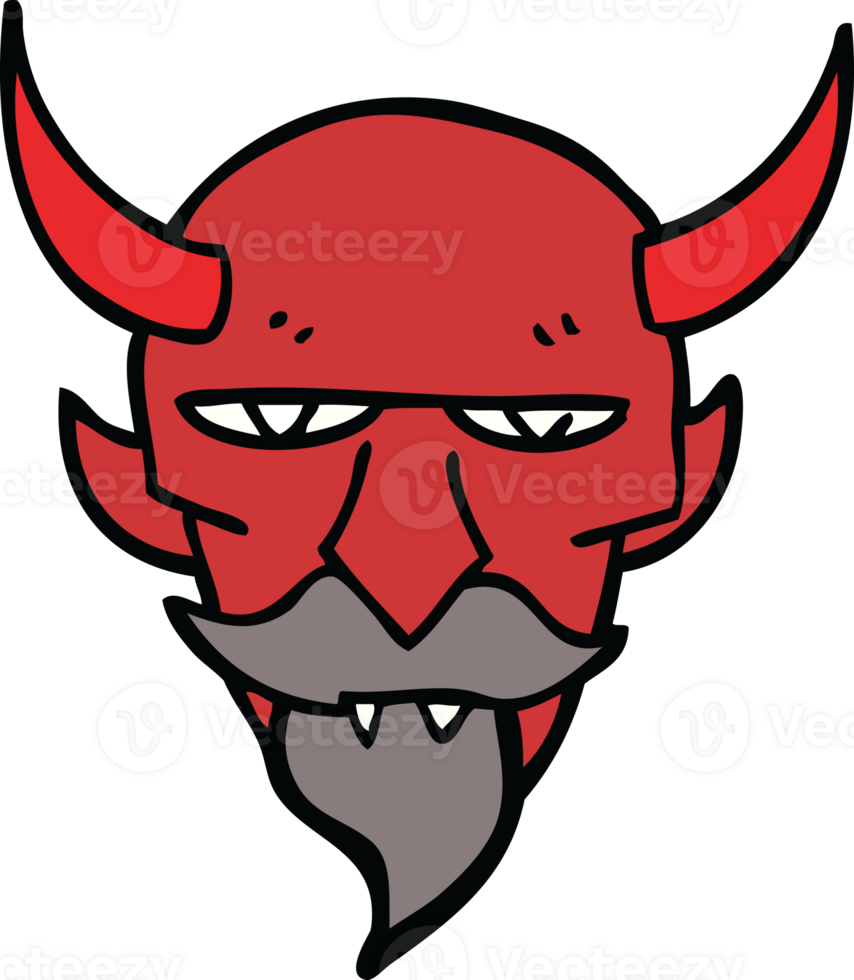 cartoon doodle devil face png