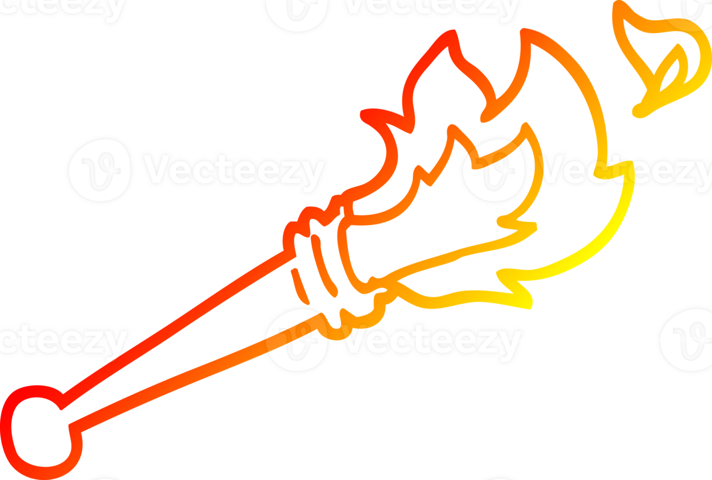 warm gradient line drawing of a cartoon sports torch png