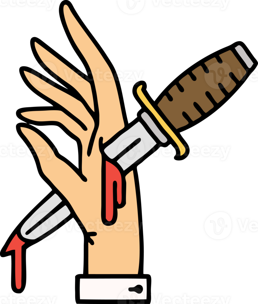 tattoo in traditional style of a dagger in the hand png