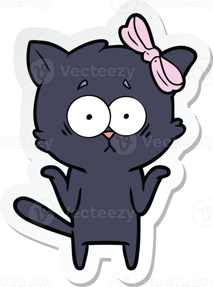 sticker of a cartoon cat png