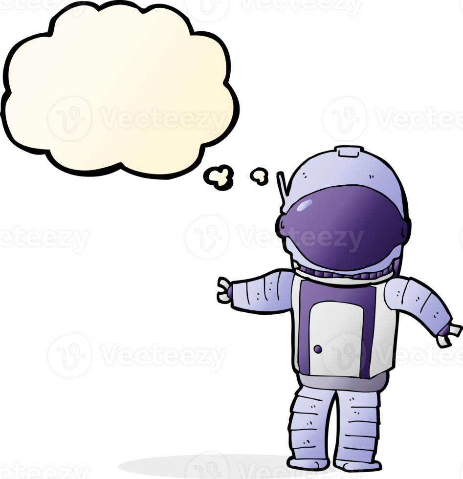 cartoon astronaut with thought bubble png