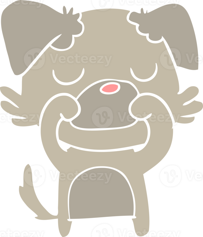 flat color style cartoon dog png