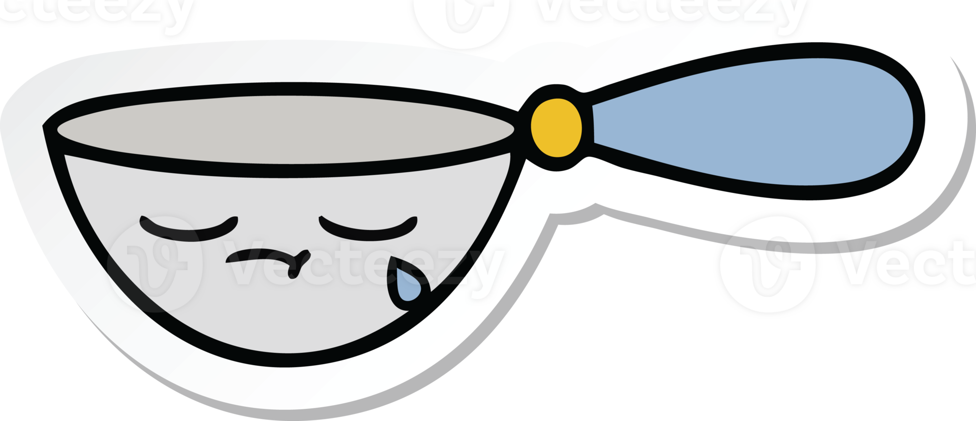 sticker of a cute cartoon measuring spoon png