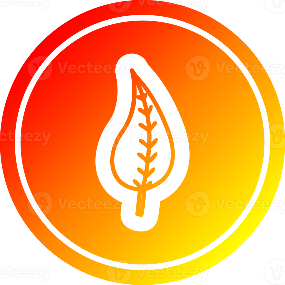 natural leaf circular icon with warm gradient finish png
