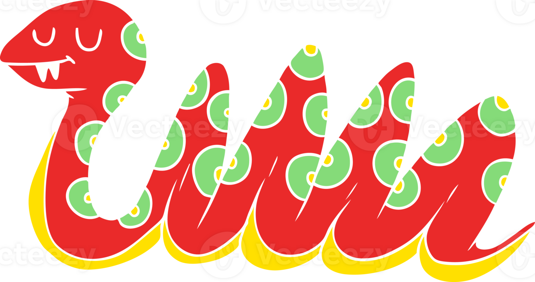 flat color style cartoon snake png