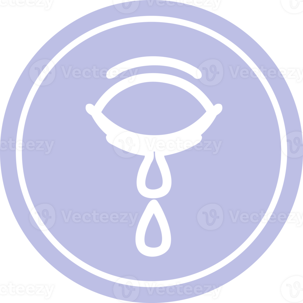 crying eye circular icon symbol png