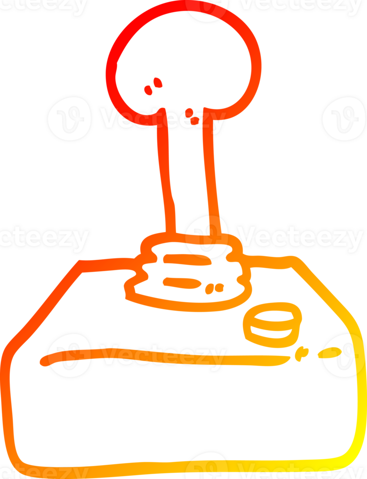 warm gradient line drawing of a cartoon joystick png