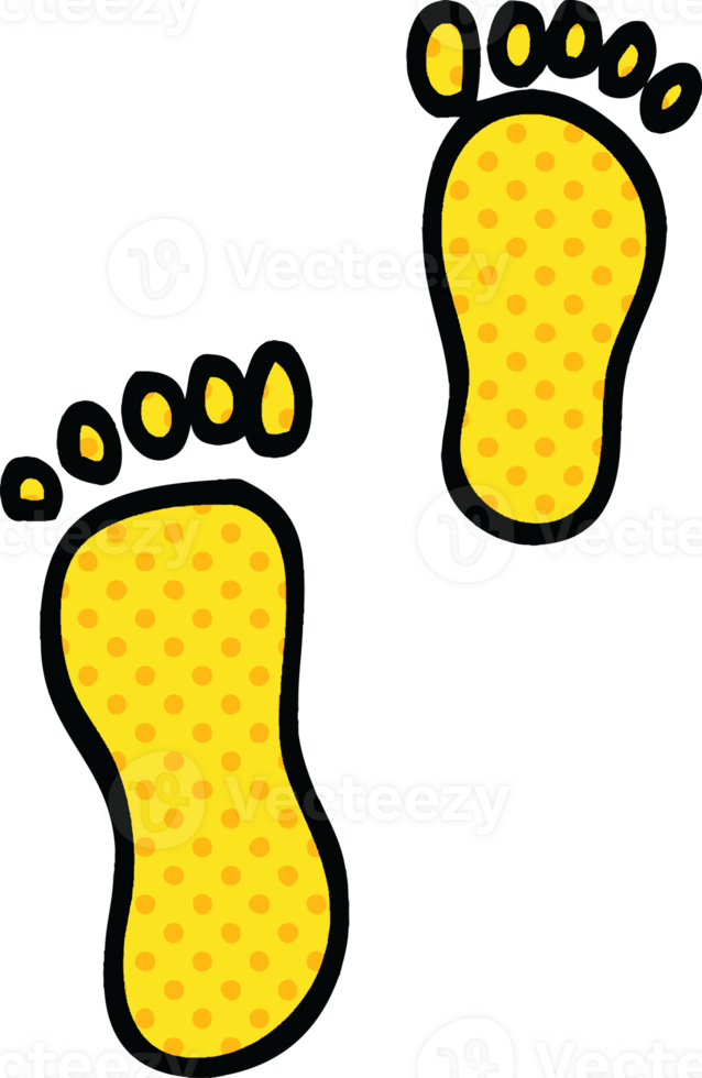 comic book style cartoon foot prints png