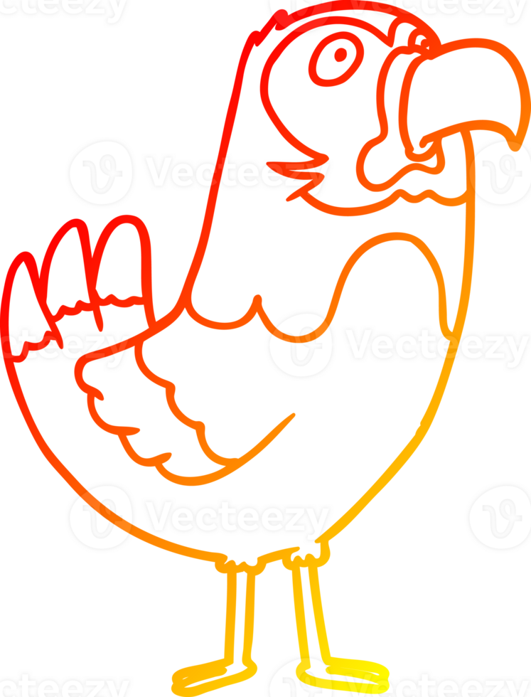 warm helling lijn tekening van een tekenfilm papegaai png