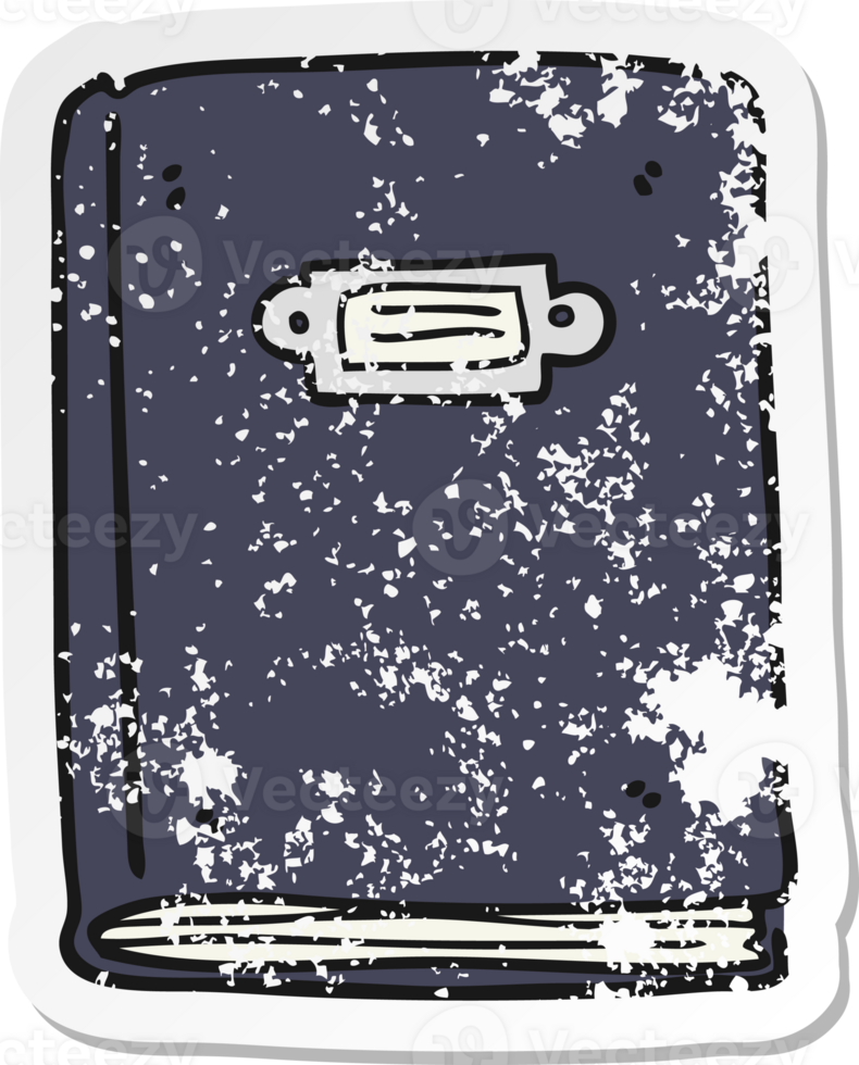 retro distressed sticker of a cartoon book png