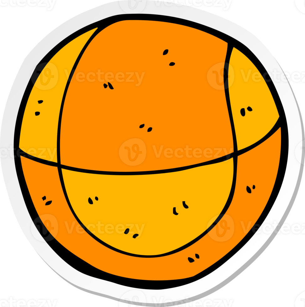 sticker of a cartoon basketball png