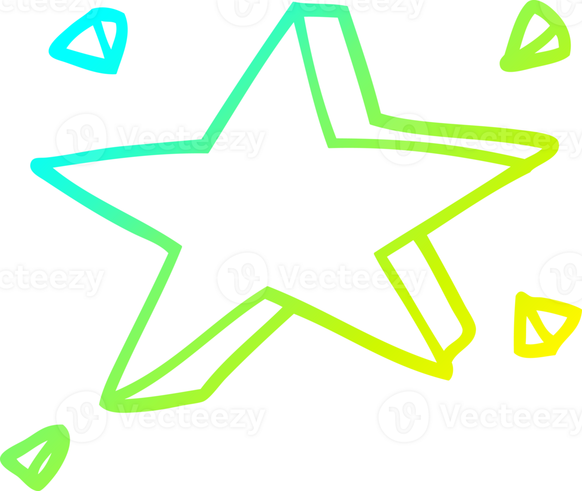 kall lutning linje teckning av en tecknad serie gul stjärnor png