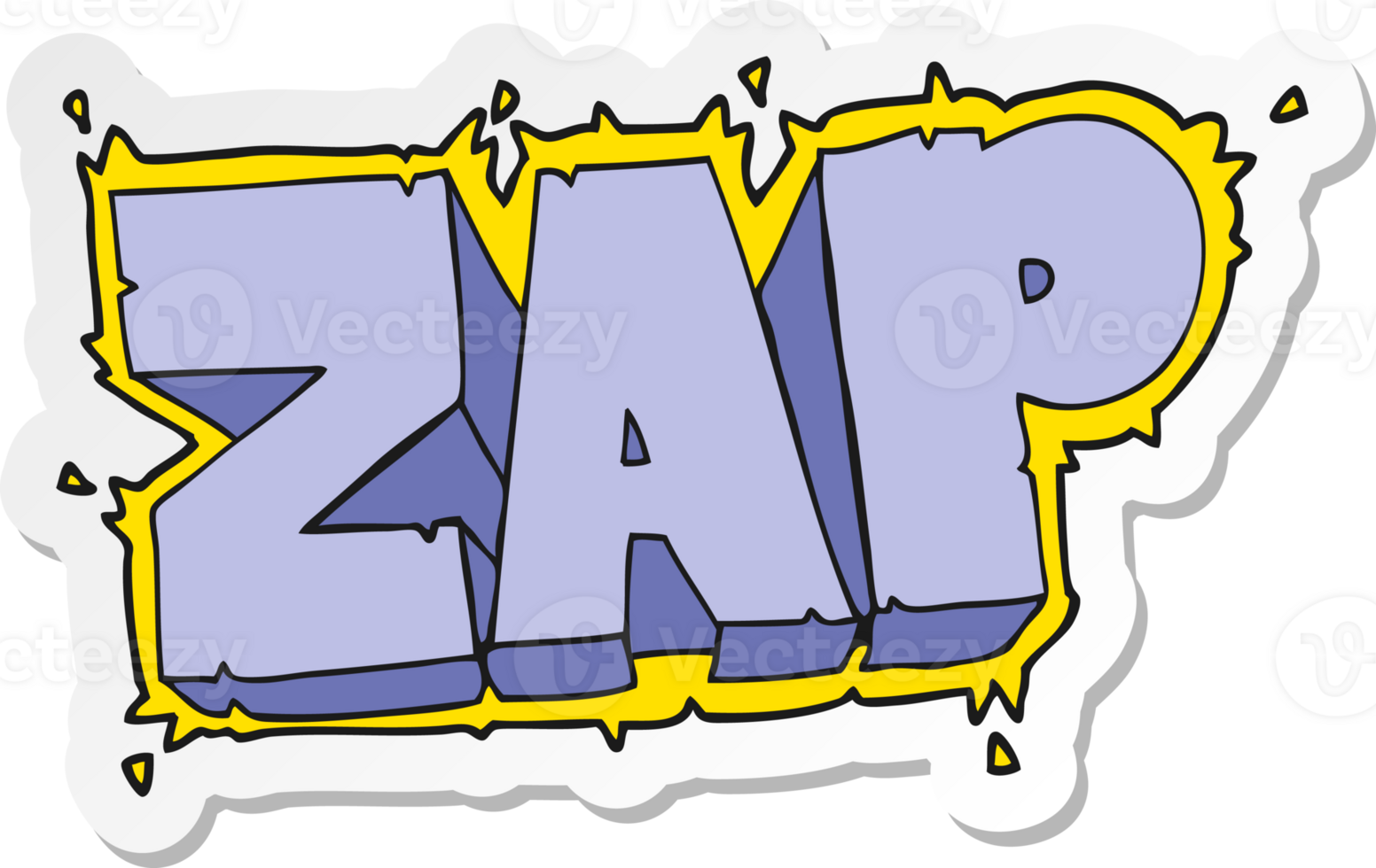 sticker of a cartoon zap symbol png