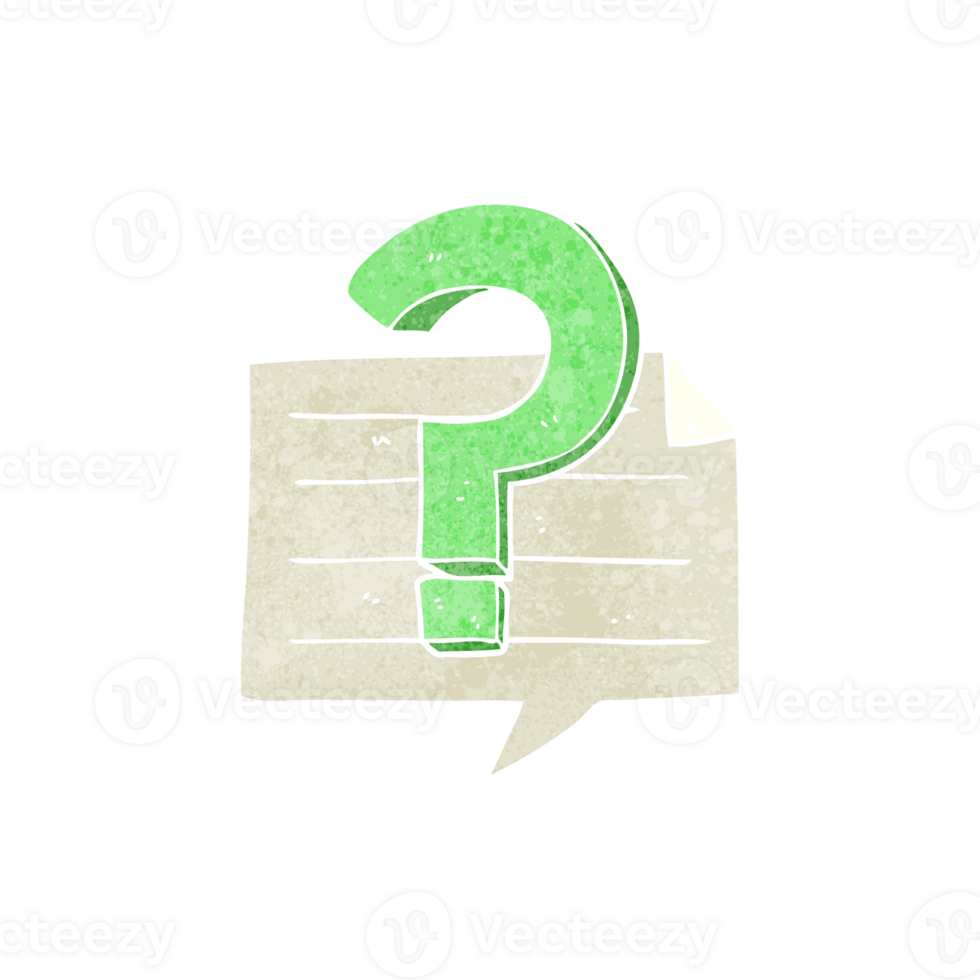 hand retro cartoon question mark speech bubble png